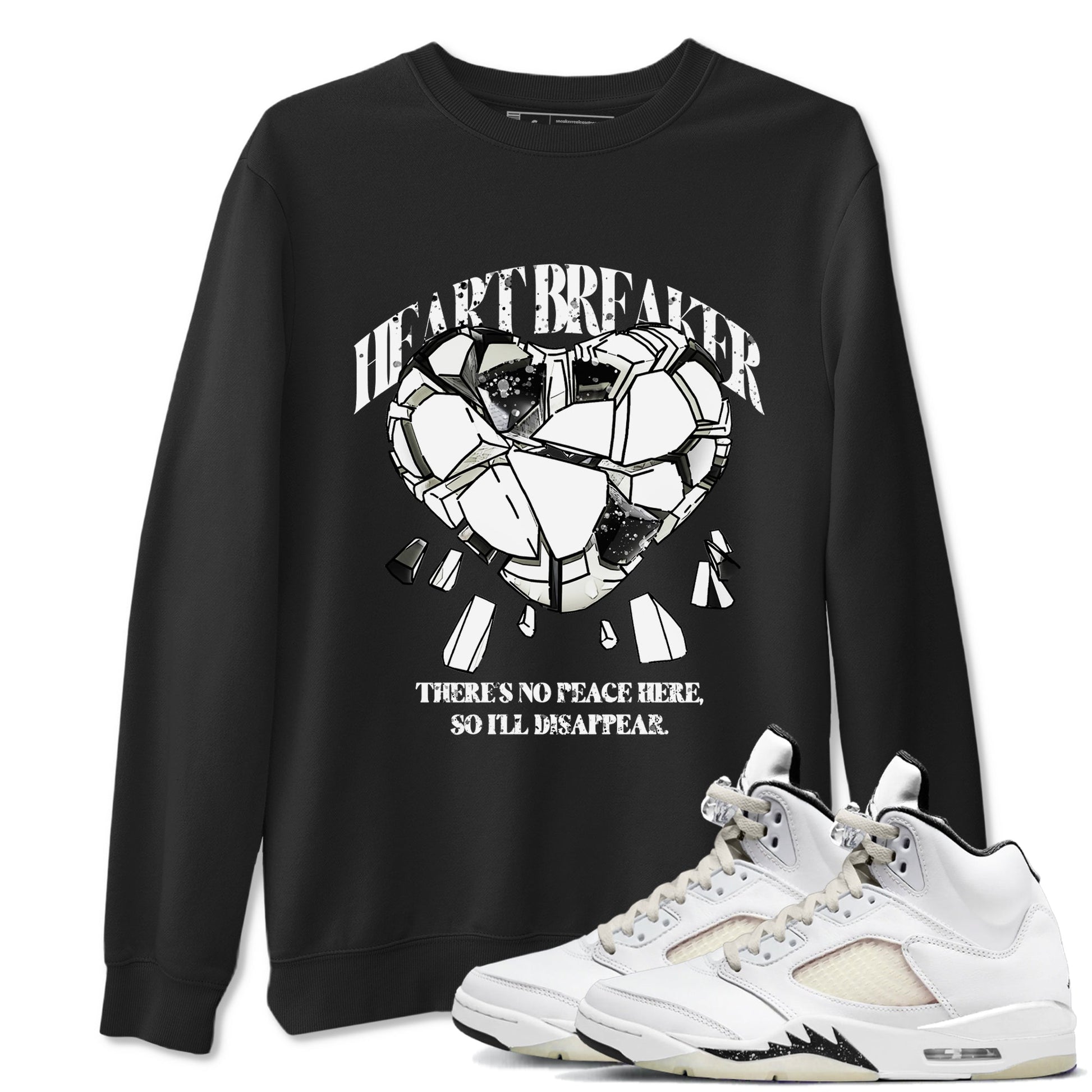 5s Sail shirt to match jordans Heart Breaker sneaker tees Air Jordan 5 Sail SNRT Sneaker Release Tees unisex cotton Black 1 crew neck shirt
