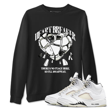 5s Sail shirt to match jordans Heart Breaker sneaker tees Air Jordan 5 Sail SNRT Sneaker Release Tees unisex cotton Black 1 crew neck shirt