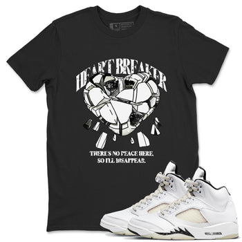 5s Sail shirt to match jordans Heart Breaker sneaker tees Air Jordan 5 Sail SNRT Sneaker Release Tees unisex cotton Black 1 crew neck shirt