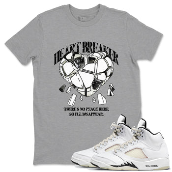 5s Sail shirt to match jordans Heart Breaker sneaker tees Air Jordan 5 Sail SNRT Sneaker Release Tees unisex cotton Heather Grey 1 crew neck shirt