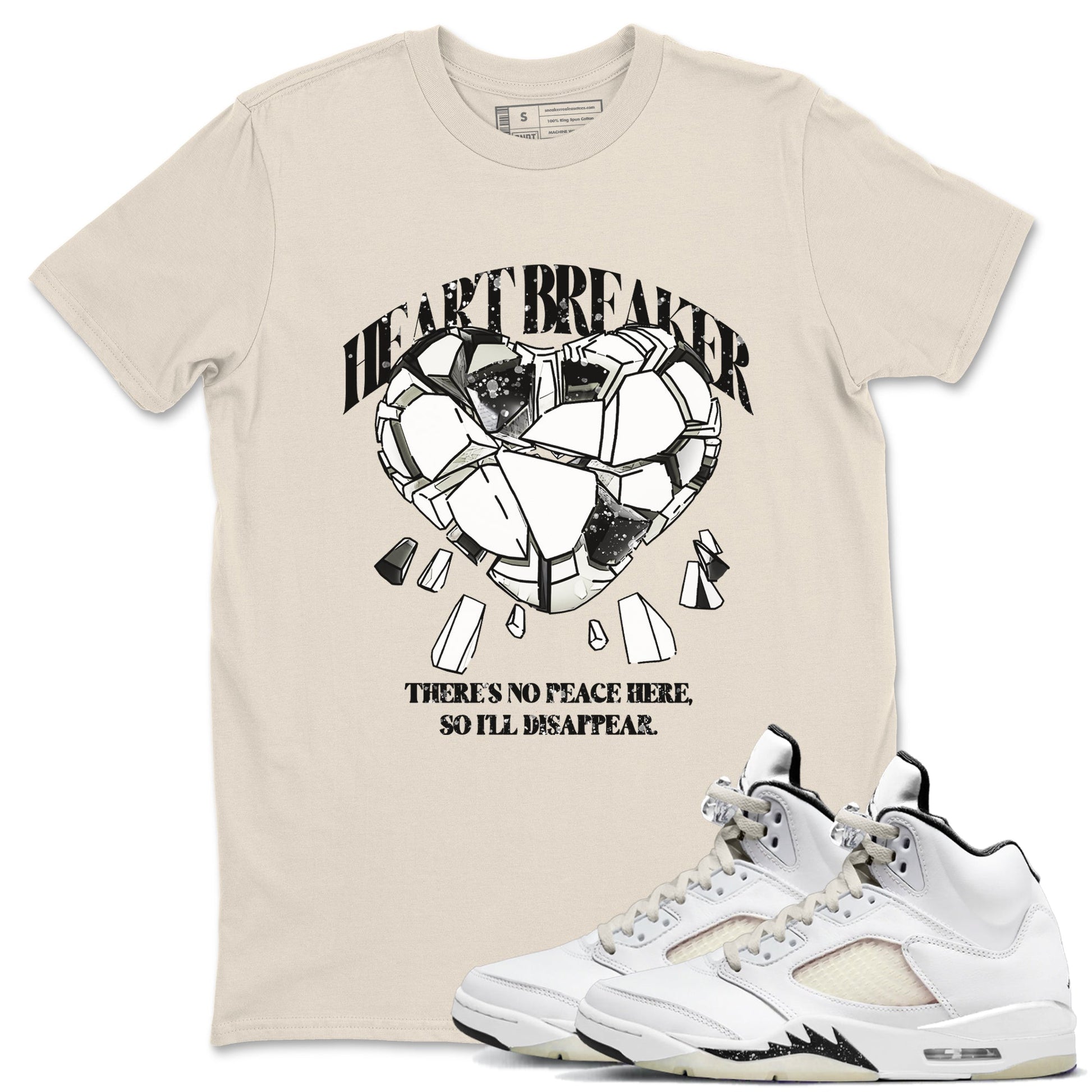 5s Sail shirt to match jordans Heart Breaker sneaker tees Air Jordan 5 Sail SNRT Sneaker Release Tees unisex cotton Natural 1 crew neck shirt