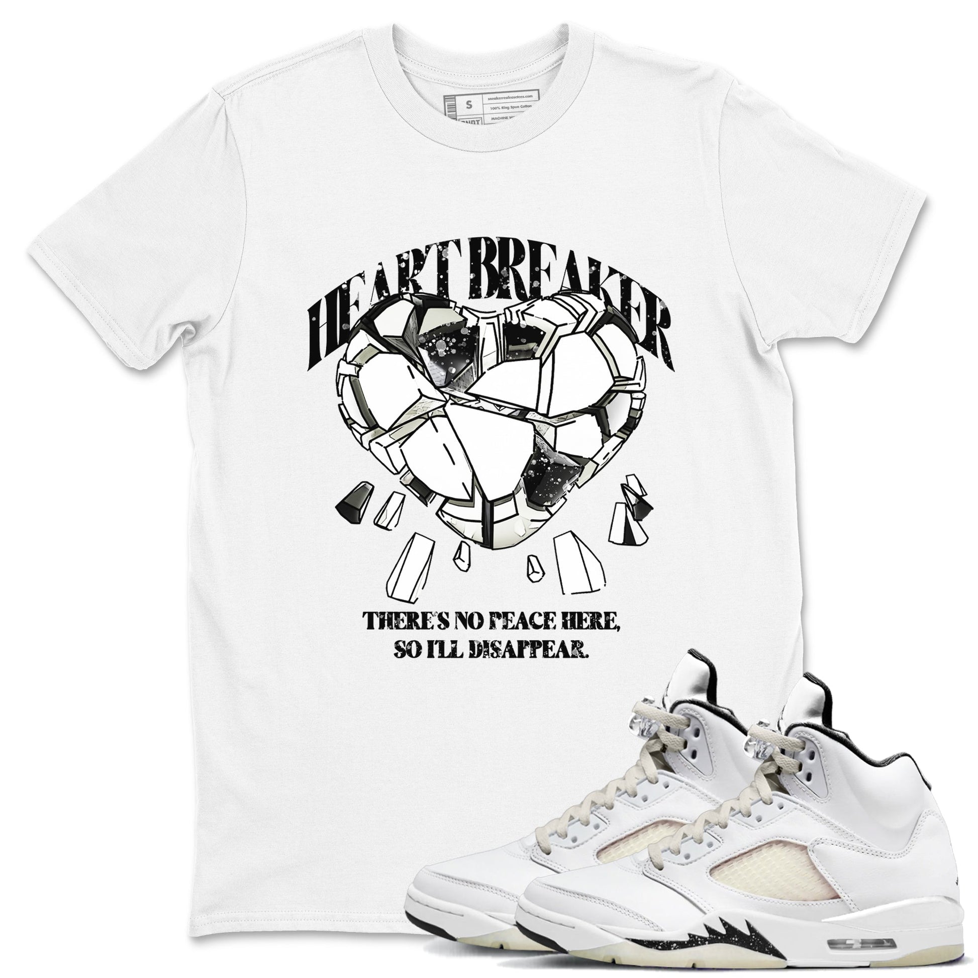 5s Sail shirt to match jordans Heart Breaker sneaker tees Air Jordan 5 Sail SNRT Sneaker Release Tees unisex cotton White 1 crew neck shirt