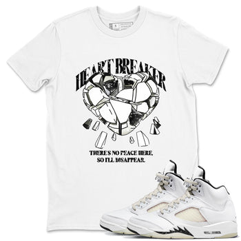 5s Sail shirt to match jordans Heart Breaker sneaker tees Air Jordan 5 Sail SNRT Sneaker Release Tees unisex cotton White 1 crew neck shirt