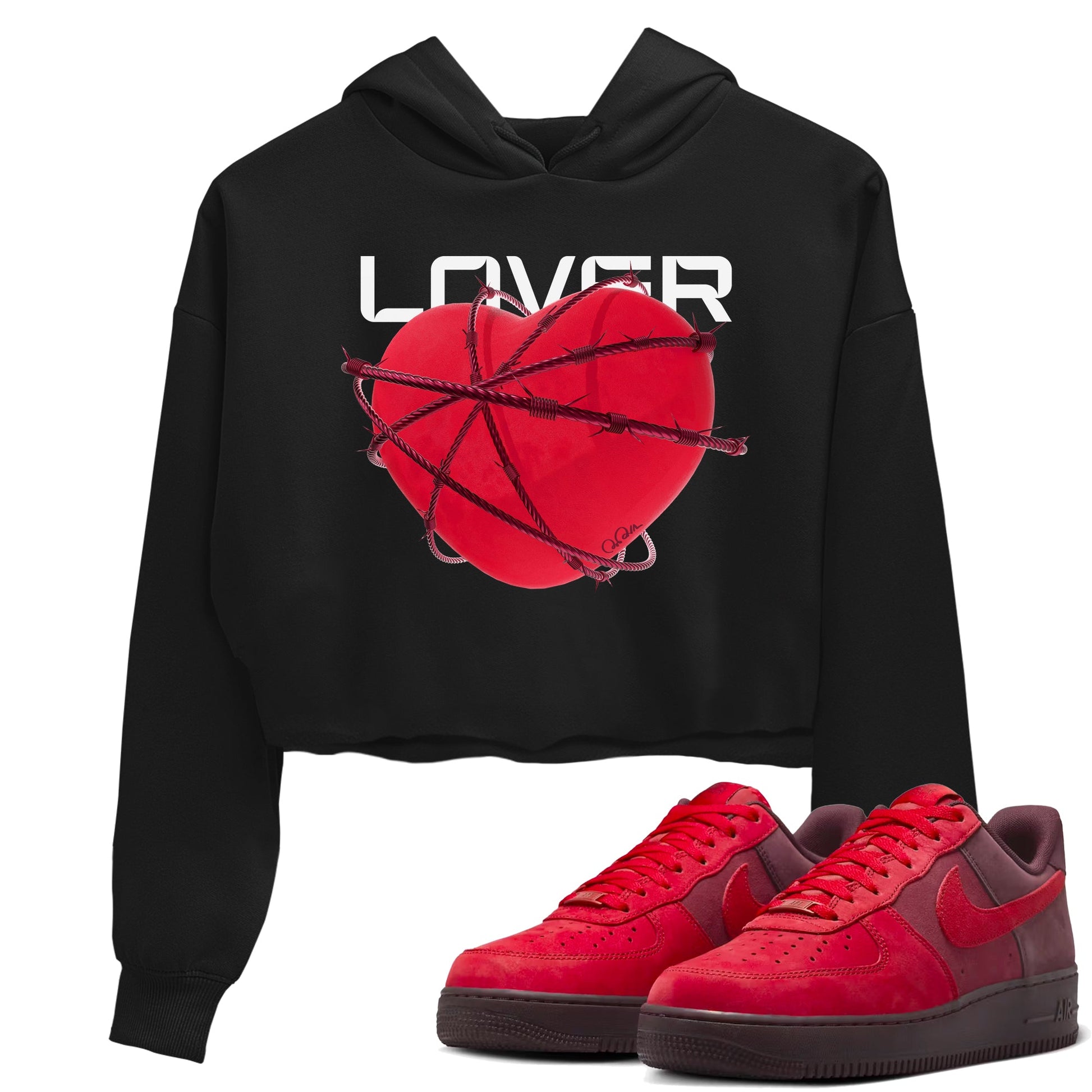 Air Force 1 Layers of Love shirt to match jordans Heart Lover sneaker tees af1 Layers of Love SNRT Sneaker Release Tees Black 1 crop length shirt