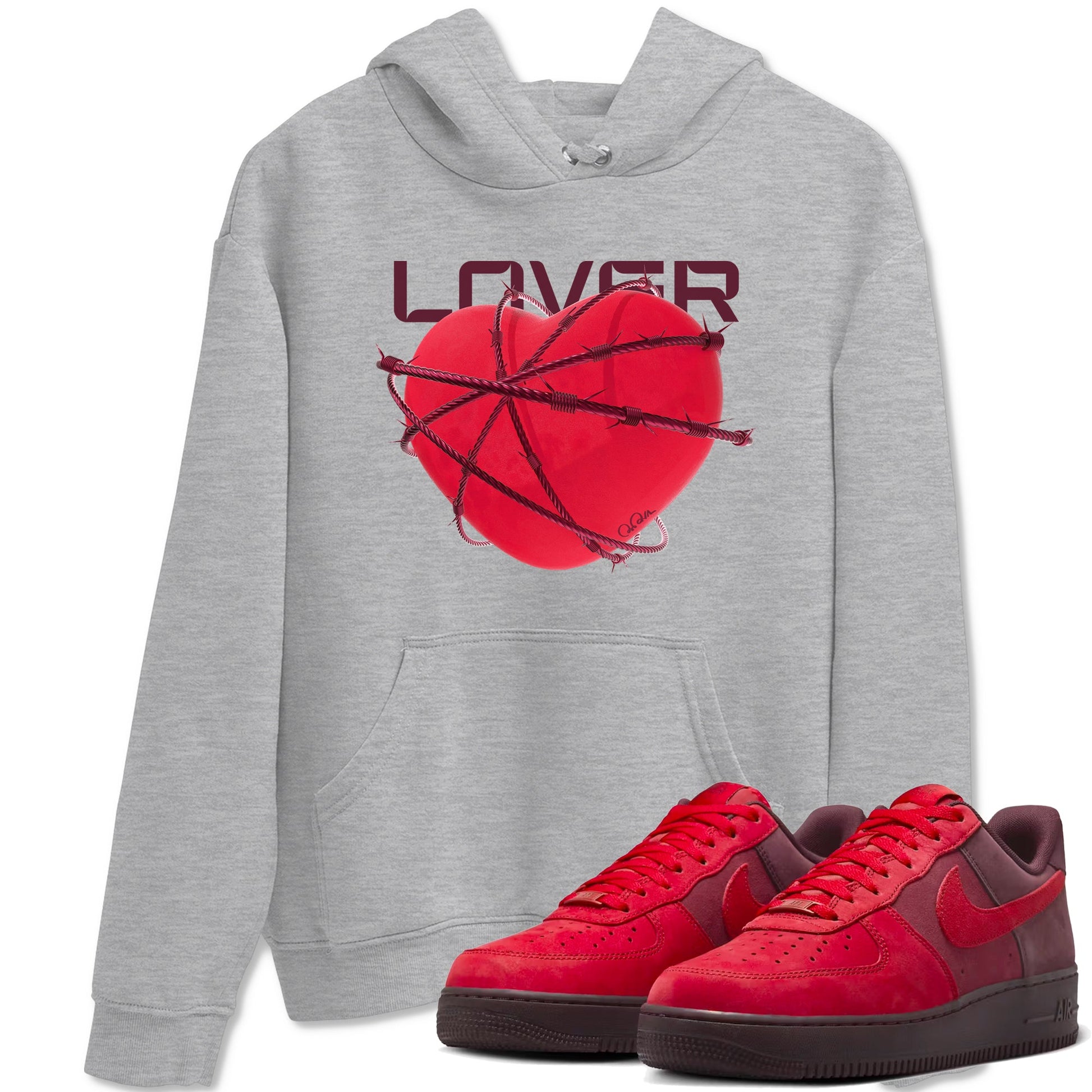 Air Force 1 Layers of Love shirt to match jordans Heart Lover sneaker tees af1 Layers of Love SNRT Sneaker Release Tees unisex cotton Heather Grey 1 crew neck shirt