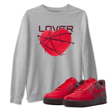 Air Force 1 Layers of Love shirt to match jordans Heart Lover sneaker tees af1 Layers of Love SNRT Sneaker Release Tees unisex cotton Heather Grey 1 crew neck shirt