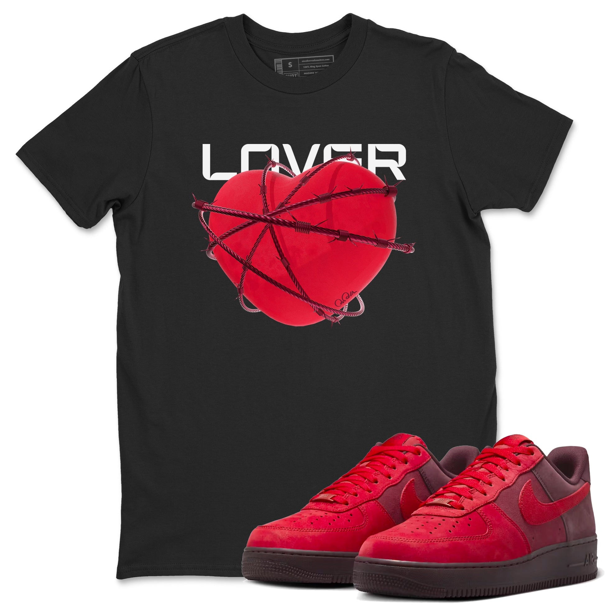 Air Force 1 Layers of Love shirt to match jordans Heart Lover sneaker tees af1 Layers of Love SNRT Sneaker Release Tees unisex cotton Black 1 crew neck shirt