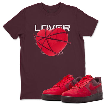 Air Force 1 Layers of Love shirt to match jordans Heart Lover sneaker tees af1 Layers of Love SNRT Sneaker Release Tees unisex cotton Maroon 1 crew neck shirt