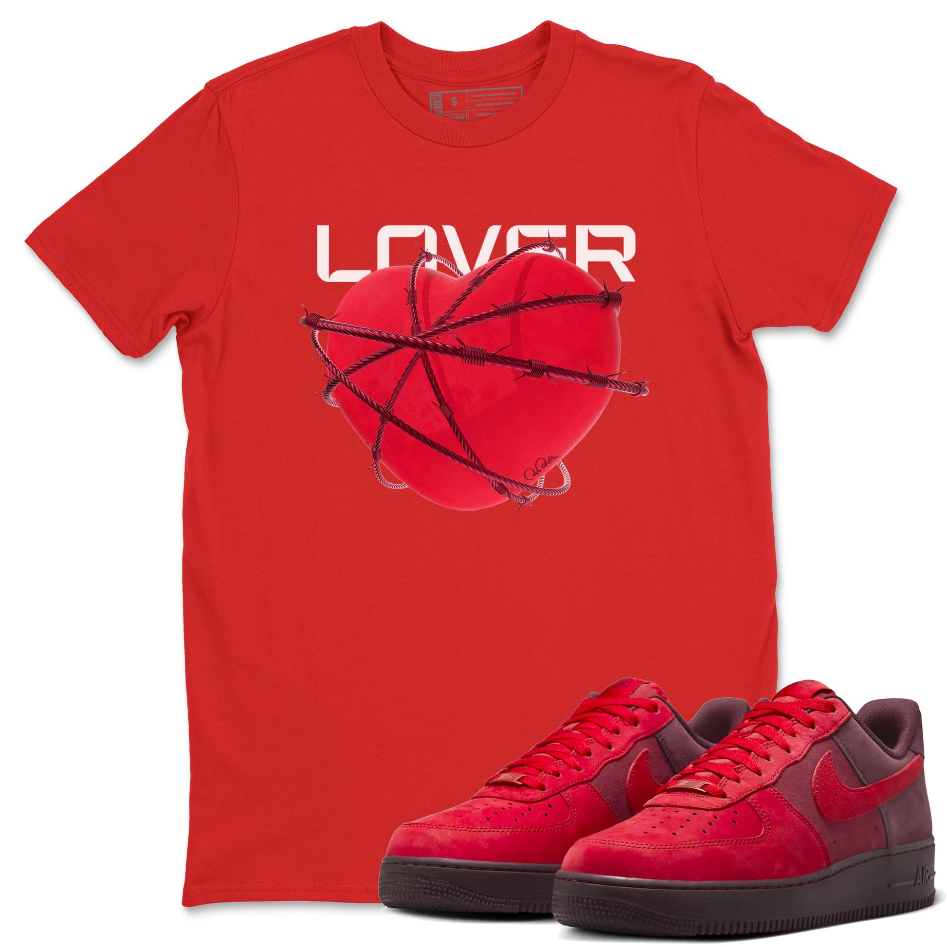 Air Force 1 Layers of Love shirt to match jordans Heart Lover sneaker tees af1 Layers of Love SNRT Sneaker Release Tees unisex cotton Red 1 crew neck shirt