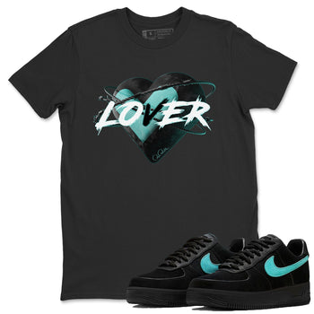 Air Force 1 Tiffany Sneaker Match Tees Heart Lover Sneaker Tees Nike Tiffany AF1Sneaker Release Tees Unisex Shirts Black 1