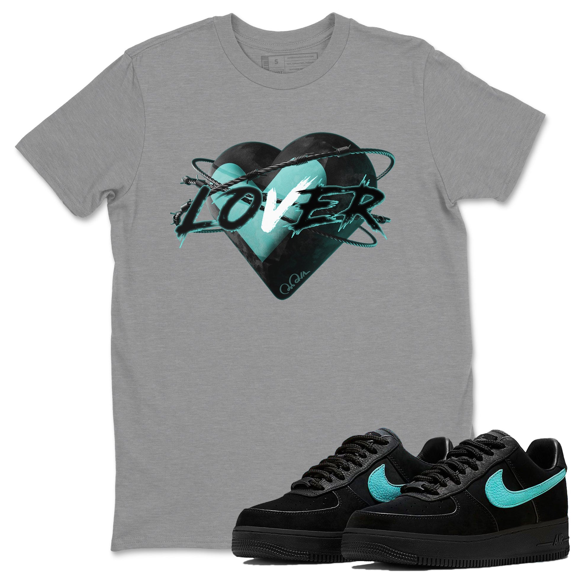 Air Force 1 Tiffany Heart Lover Crew Neck Sneaker Tees Nike Tiffany AF1Sneaker T-Shirts Size Chart