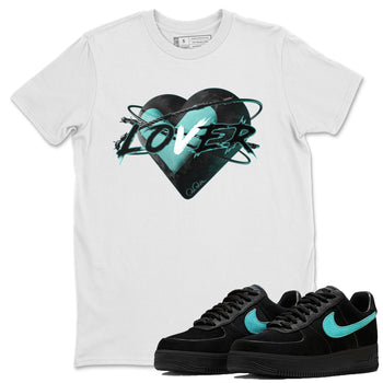 Air Force 1 Tiffany Sneaker Match Tees Heart Lover Sneaker Tees Nike Tiffany AF1Sneaker Release Tees Unisex Shirts White 1