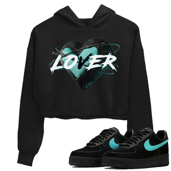Air Force 1 Tiffany Sneaker Match Tees Heart Lover Sneaker Tees Nike Tiffany AF1Sneaker Release Tees Women's Shirts Black 1