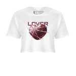 Air Jordan 1 Metallic Burgundy shirt to match jordans Heart Lover sneaker tees AJ1 Metallic Burgundy SNRT Sneaker Release Tees White 2 Crop T-Shirt
