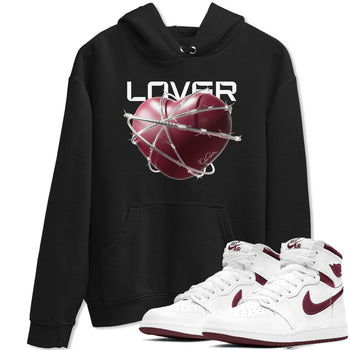 Air Jordan 1 Metallic Burgundy shirt to match jordans Heart Lover sneaker tees AJ1 Metallic Burgundy SNRT Sneaker Release Tees Unisex Black 1 T-Shirt