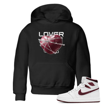 Air Jordan 1 Metallic Burgundy shirt to match jordans Heart Lover sneaker tees AJ1 Metallic Burgundy SNRT Sneaker Release Tees Baby Toddler Black 1 T-Shirt