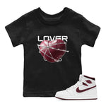 Air Jordan 1 Metallic Burgundy shirt to match jordans Heart Lover sneaker tees AJ1 Metallic Burgundy SNRT Sneaker Release Tees Baby Toddler Black 1 T-Shirt
