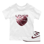 Air Jordan 1 Metallic Burgundy shirt to match jordans Heart Lover sneaker tees AJ1 Metallic Burgundy SNRT Sneaker Release Tees Baby Toddler White 1 T-Shirt