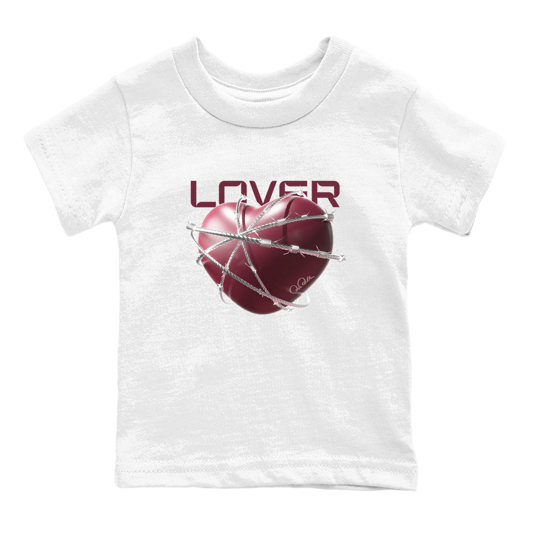 Air Jordan 1 Metallic Burgundy shirt to match jordans Heart Lover sneaker tees AJ1 Metallic Burgundy SNRT Sneaker Release Tees Baby Toddler White 2 T-Shirt