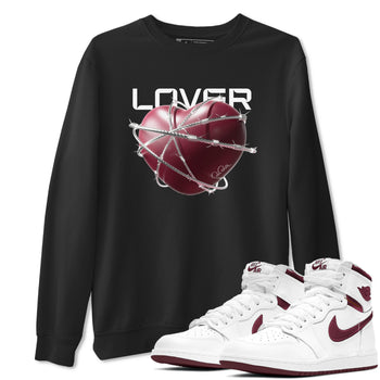 Air Jordan 1 Metallic Burgundy shirt to match jordans Heart Lover sneaker tees AJ1 Metallic Burgundy SNRT Sneaker Release Tees Unisex Black 1 T-Shirt