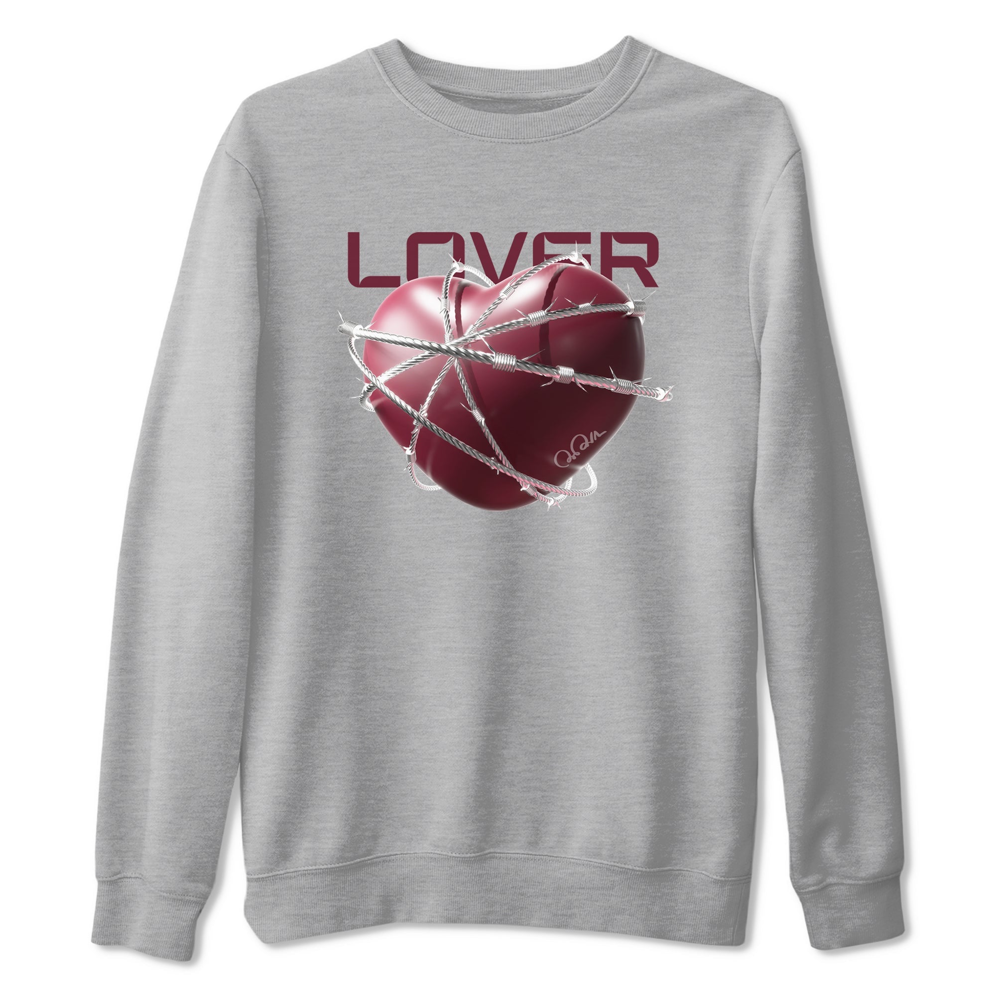 Air Jordan 1 Metallic Burgundy shirt to match jordans Heart Lover sneaker tees AJ1 Metallic Burgundy SNRT Sneaker Release Tees Unisex Heather Grey 2 T-Shirt