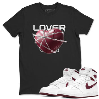 Air Jordan 1 Metallic Burgundy shirt to match jordans Heart Lover sneaker tees AJ1 Metallic Burgundy SNRT Sneaker Release Tees Unisex Black 1 T-Shirt