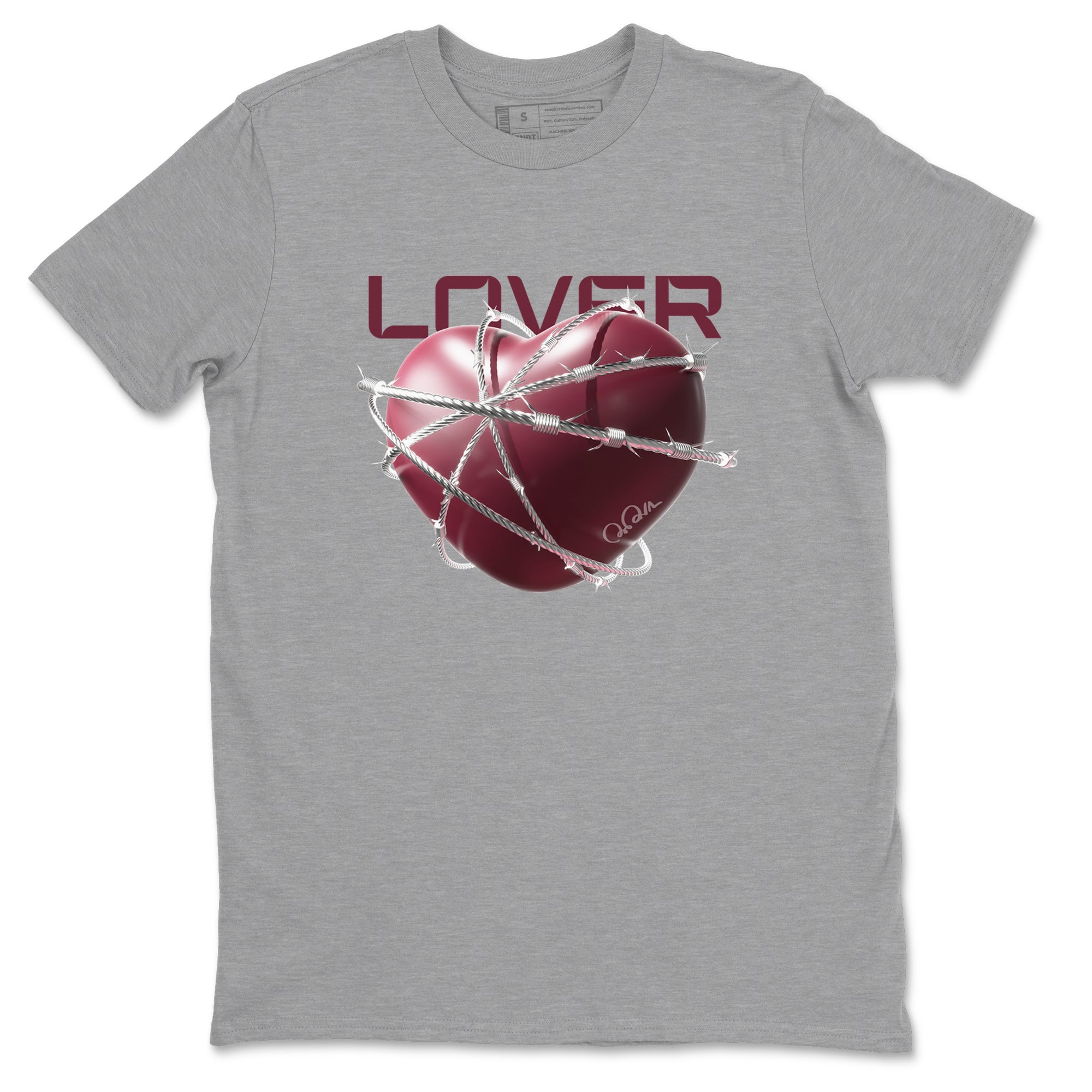 Air Jordan 1 Metallic Burgundy shirt to match jordans Heart Lover sneaker tees AJ1 Metallic Burgundy SNRT Sneaker Release Tees Unisex Heather Grey 2 T-Shirt