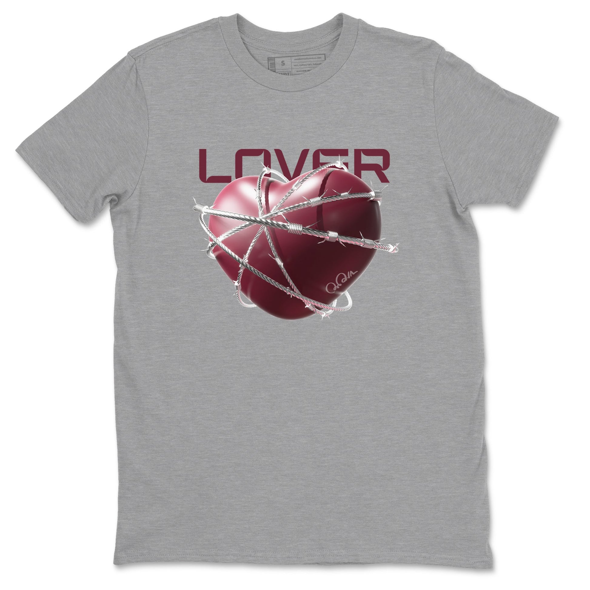 Air Jordan 1 Metallic Burgundy shirt to match jordans Heart Lover sneaker tees AJ1 Metallic Burgundy SNRT Sneaker Release Tees Unisex Heather Grey 2 T-Shirt