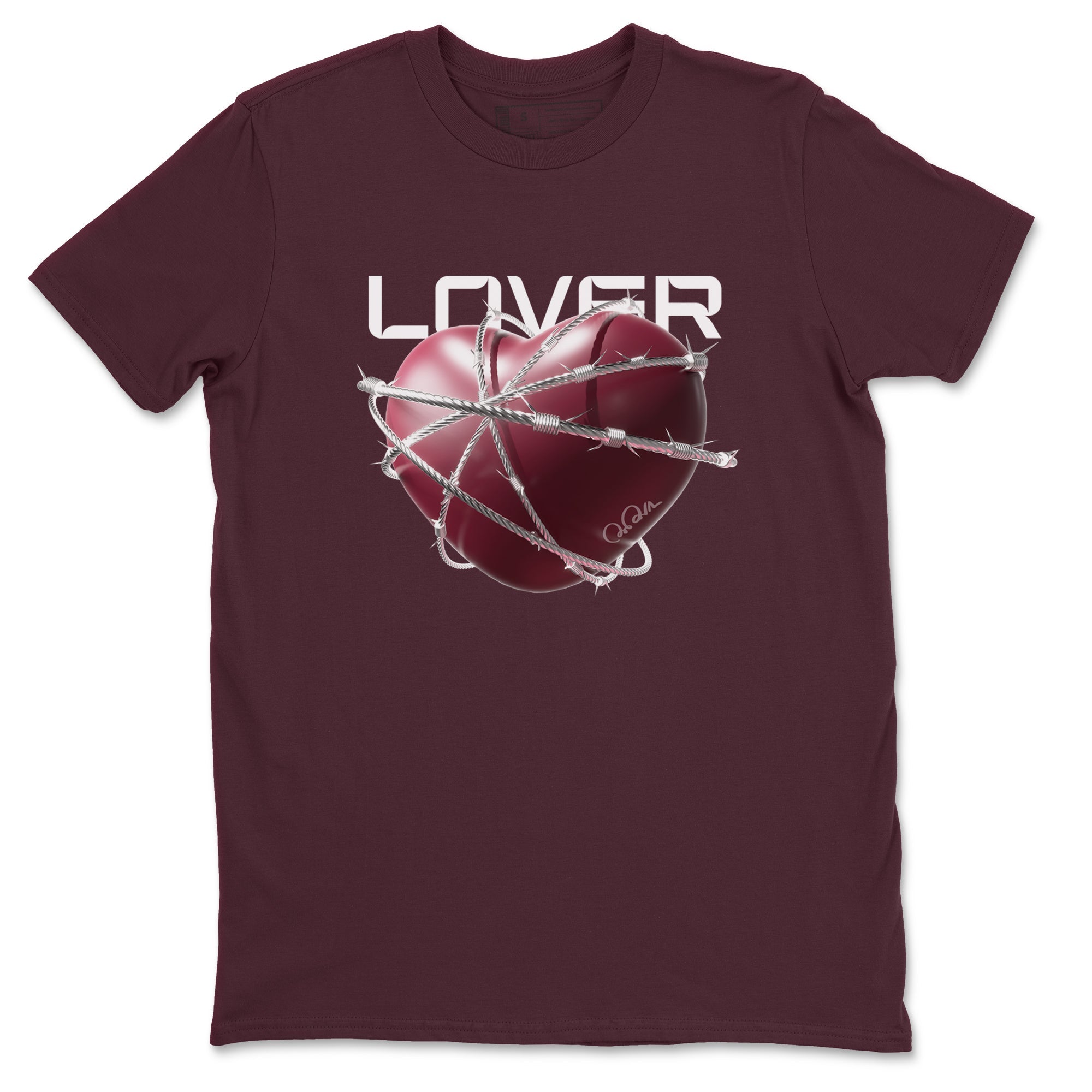 Air Jordan 1 Metallic Burgundy shirt to match jordans Heart Lover sneaker tees AJ1 Metallic Burgundy SNRT Sneaker Release Tees Unisex Maroon 2 T-Shirt