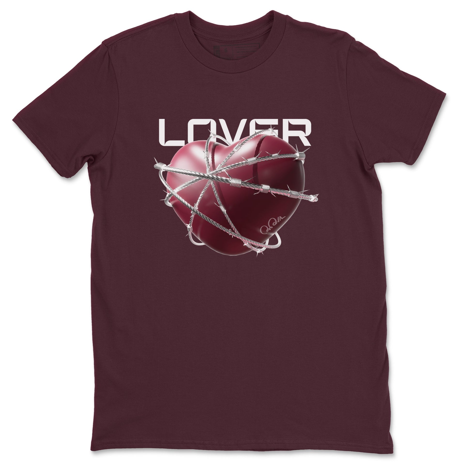 Air Jordan 1 Metallic Burgundy shirt to match jordans Heart Lover sneaker tees AJ1 Metallic Burgundy SNRT Sneaker Release Tees Unisex Maroon 2 T-Shirt