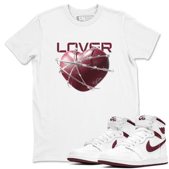 Air Jordan 1 Metallic Burgundy shirt to match jordans Heart Lover sneaker tees AJ1 Metallic Burgundy SNRT Sneaker Release Tees Unisex White 1 T-Shirt