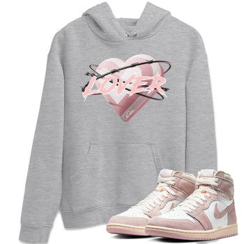 AJ1 Retro High OG Washed Pink Sneaker Match Tees Heart Lover Sneaker Tees AJ1 Retro High OG Washed Pink Sneaker Release Tees Unisex Shirts Heather Grey 1