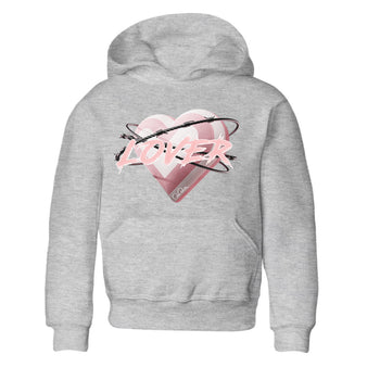 AJ1 Retro High OG Washed Pink Sneaker Match Tees Heart Lover Sneaker Tees AJ1 Retro High OG Washed Pink Sneaker Release Tees Kids Shirts Heather Grey 2