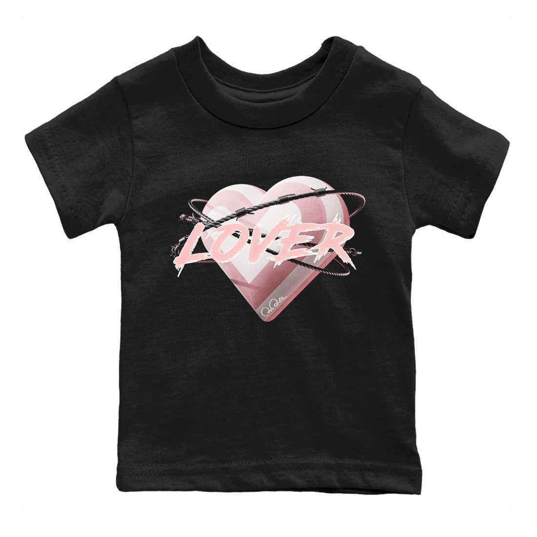 AJ1 Retro High OG Washed Pink Sneaker Match Tees Heart Lover Sneaker Tees AJ1 Retro High OG Washed Pink Sneaker Release Tees Kids Shirts Black 2