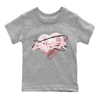 AJ1 Retro High OG Washed Pink Sneaker Match Tees Heart Lover Sneaker Tees AJ1 Retro High OG Washed Pink Sneaker Release Tees Kids Shirts Heather Grey 2