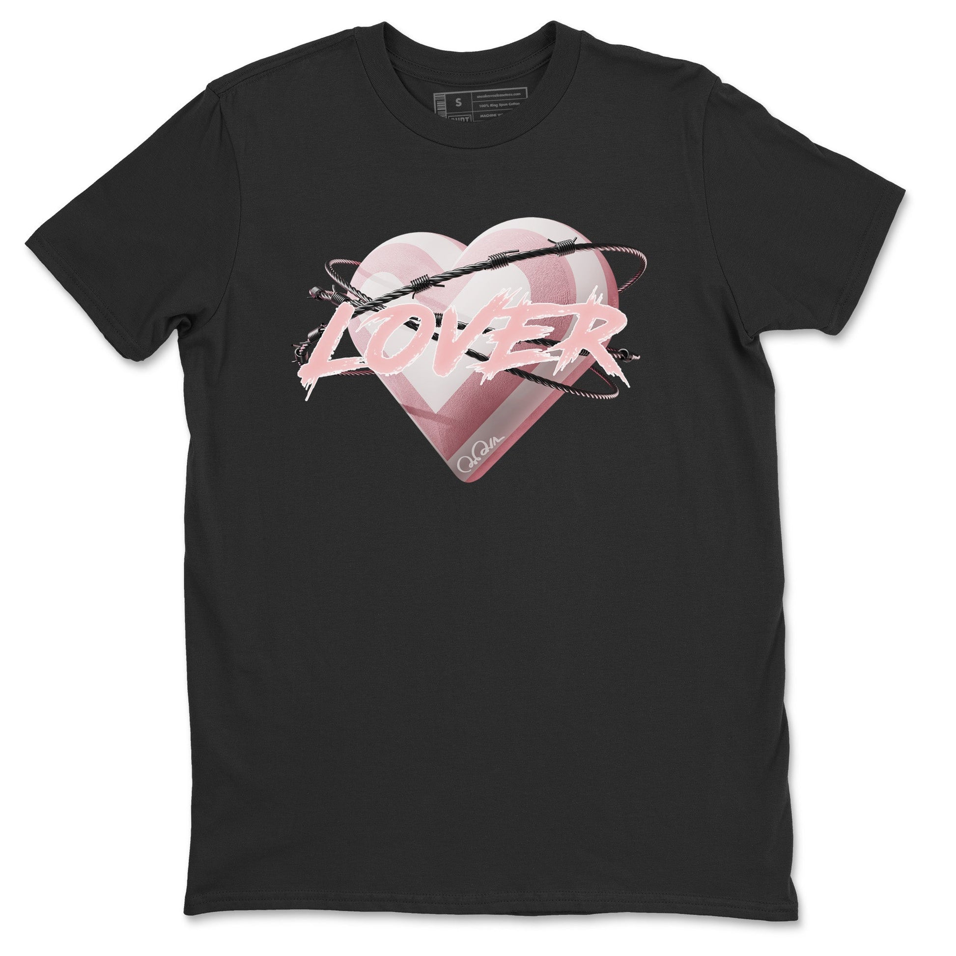 AJ1 Retro High OG Washed Pink Sneaker Match Tees Heart Lover Sneaker Tees AJ1 Retro High OG Washed Pink Sneaker Release Tees Unisex Shirts Black 2