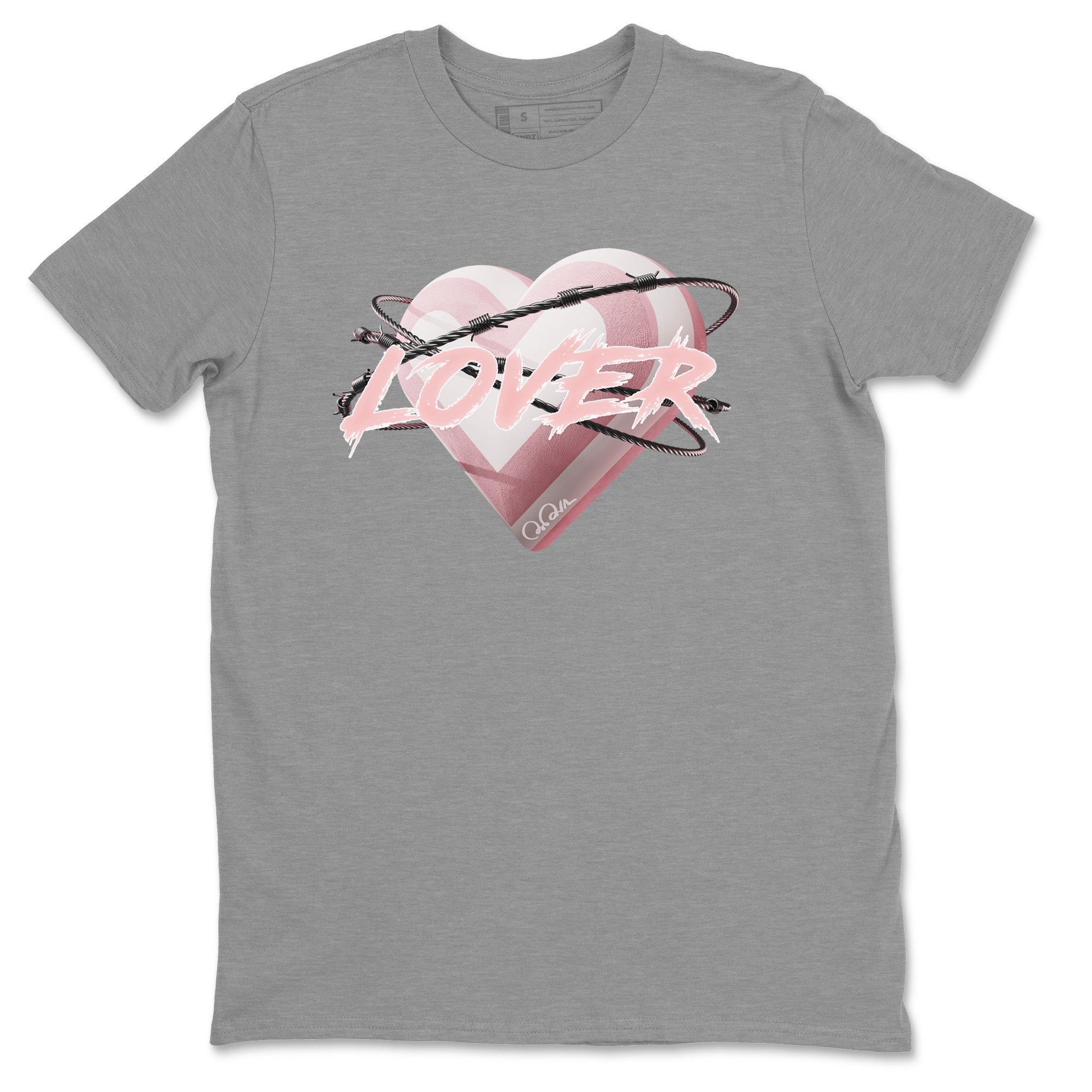 AJ1 Retro High OG Washed Pink Sneaker Match Tees Heart Lover Sneaker Tees AJ1 Retro High OG Washed Pink Sneaker Release Tees Unisex Shirts Heather Grey 2