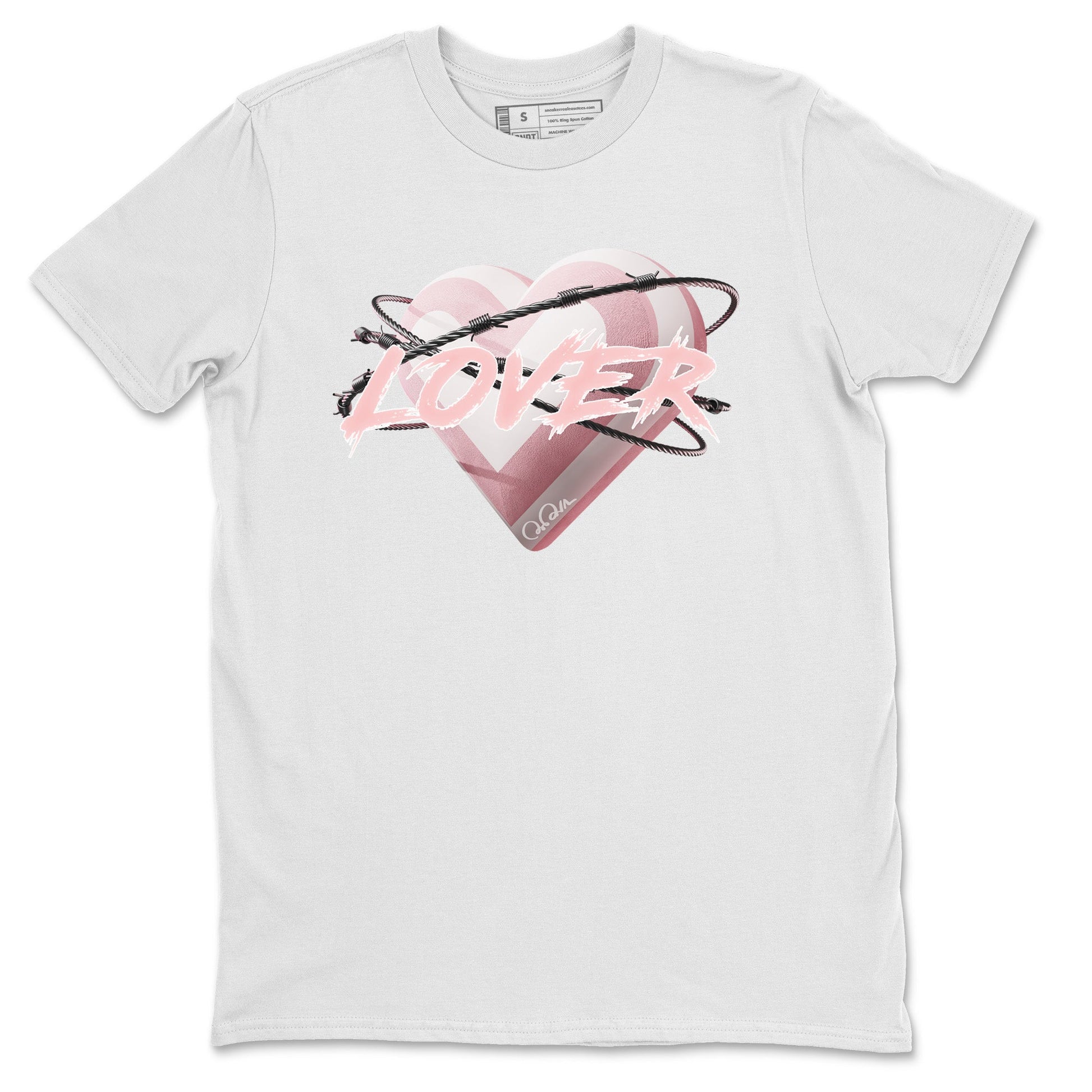 AJ1 Retro High OG Washed Pink Sneaker Match Tees Heart Lover Sneaker Tees AJ1 Retro High OG Washed Pink Sneaker Release Tees Unisex Shirts White 2