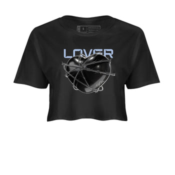 11s Black and Varsity Royal shirt to match jordans Heart Lover sneaker tees Air Jordan 11 Black/Varsity Royal SNRT Sneaker Release Tees Black 2 Crop T-Shirt