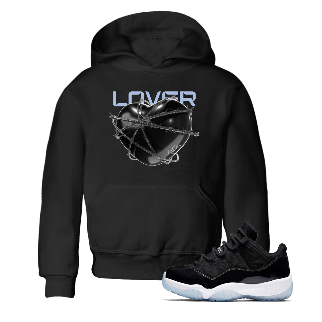 11s Black and Varsity Royal shirt to match jordans Heart Lover sneaker tees Air Jordan 11 Black/Varsity Royal SNRT Sneaker Release Tees Baby Toddler Black 1 T-Shirt