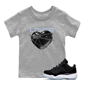 11s Black and Varsity Royal shirt to match jordans Heart Lover sneaker tees Air Jordan 11 Black/Varsity Royal SNRT Sneaker Release Tees Baby Toddler Heather Grey 1 T-Shirt