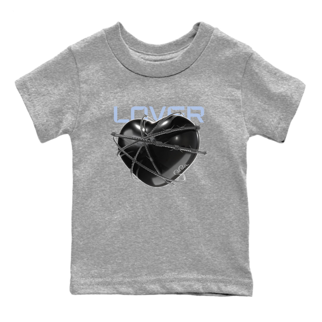 11s Black and Varsity Royal shirt to match jordans Heart Lover sneaker tees Air Jordan 11 Black/Varsity Royal SNRT Sneaker Release Tees Baby Toddler Heather Grey 2 T-Shirt