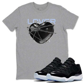 11s Black and Varsity Royal shirt to match jordans Heart Lover sneaker tees Air Jordan 11 Black/Varsity Royal SNRT Sneaker Release Tees Unisex Heather Grey 1 T-Shirt