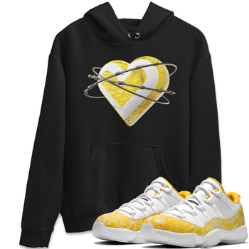 Air Jordan 11 Yellow Python Sneaker Match Tees Heart Lover Sneaker Tees AJ11 Yellow Python Sneaker Release Tees Unisex Shirts Black 1