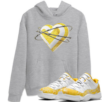 Air Jordan 11 Yellow Python Sneaker Match Tees Heart Lover Sneaker Tees AJ11 Yellow Python Sneaker Release Tees Unisex Shirts Heather Grey 1
