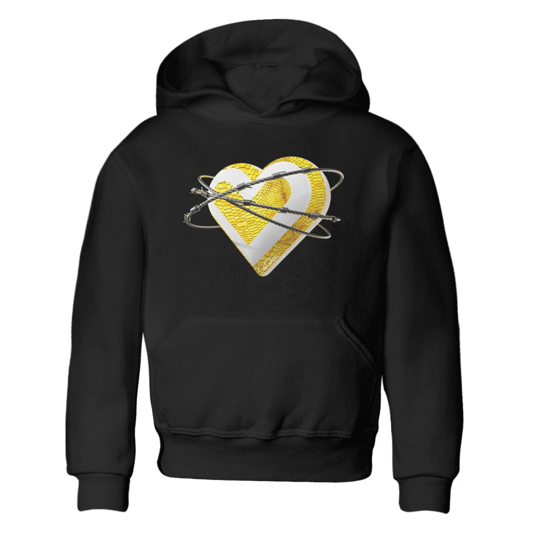 Air Jordan 11 Yellow Python Sneaker Match Tees Heart Lover Sneaker Tees AJ11 Yellow Python Sneaker Release Tees Kids Shirts Black 2
