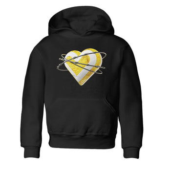 Air Jordan 11 Yellow Python Sneaker Match Tees Heart Lover Sneaker Tees AJ11 Yellow Python Sneaker Release Tees Kids Shirts Black 2