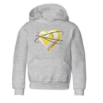 Air Jordan 11 Yellow Python Sneaker Match Tees Heart Lover Sneaker Tees AJ11 Yellow Python Sneaker Release Tees Kids Shirts Heather Grey 2