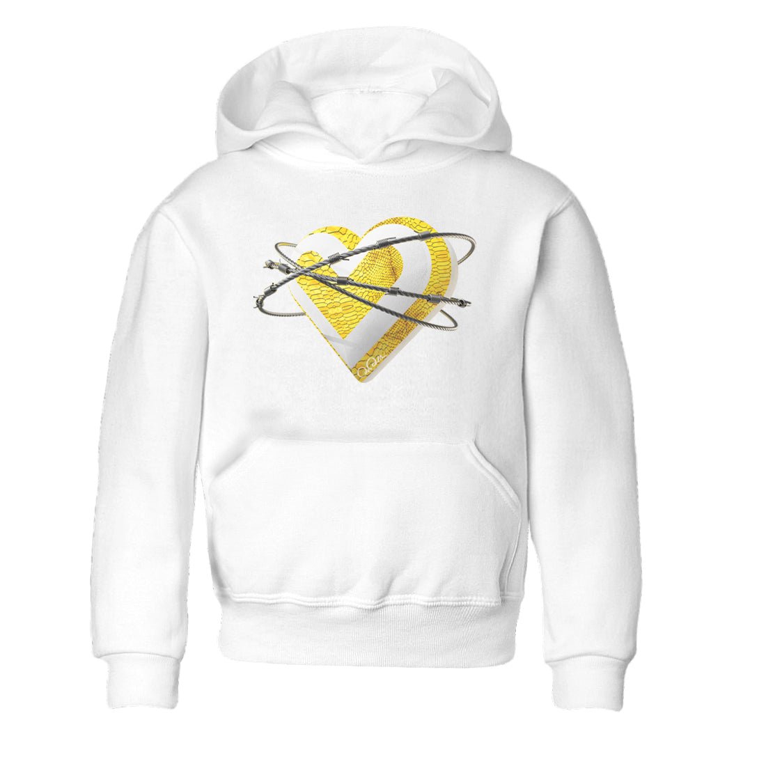 Air Jordan 11 Yellow Python Sneaker Match Tees Heart Lover Sneaker Tees AJ11 Yellow Python Sneaker Release Tees Kids Shirts White 2