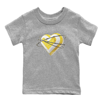 Air Jordan 11 Yellow Python Sneaker Match Tees Heart Lover Sneaker Tees AJ11 Yellow Python Sneaker Release Tees Kids Shirts Heather Grey 2